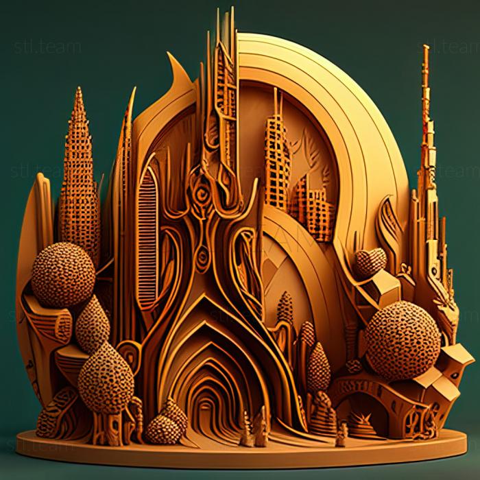 3D модель St solarpunk city (STL)